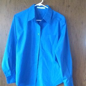 Foxcroft blue long sleeve blouse